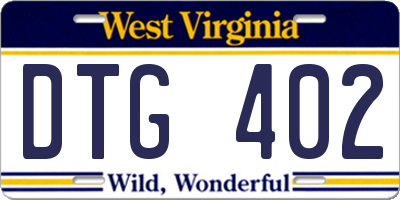 WV license plate DTG402