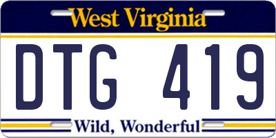 WV license plate DTG419