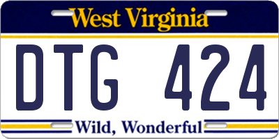 WV license plate DTG424