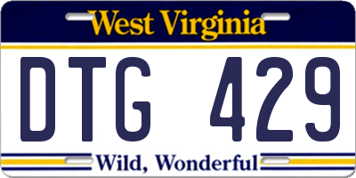 WV license plate DTG429