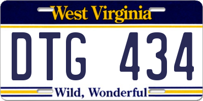 WV license plate DTG434