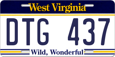WV license plate DTG437