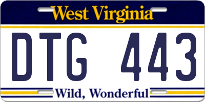 WV license plate DTG443
