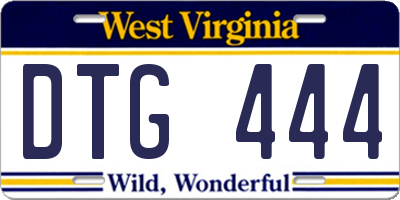 WV license plate DTG444