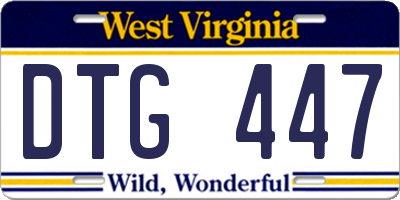 WV license plate DTG447