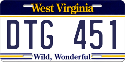 WV license plate DTG451