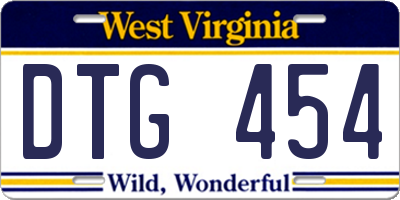 WV license plate DTG454