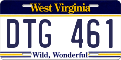 WV license plate DTG461