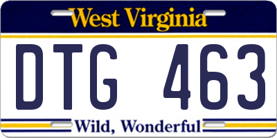 WV license plate DTG463