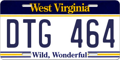 WV license plate DTG464