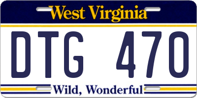 WV license plate DTG470