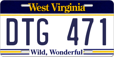 WV license plate DTG471