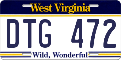 WV license plate DTG472