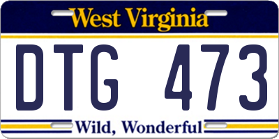WV license plate DTG473