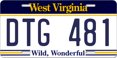 WV license plate DTG481