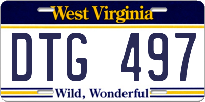 WV license plate DTG497