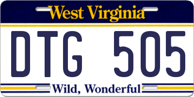 WV license plate DTG505