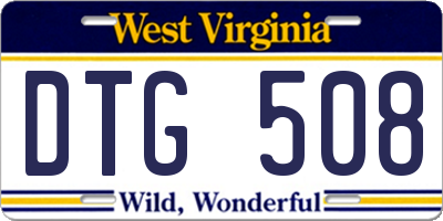 WV license plate DTG508