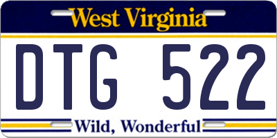 WV license plate DTG522