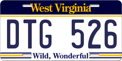WV license plate DTG526