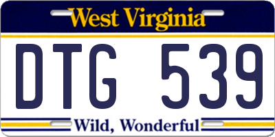 WV license plate DTG539
