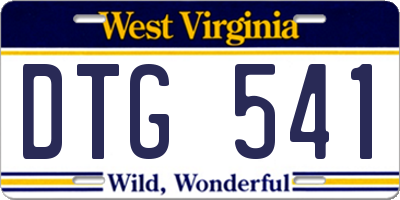WV license plate DTG541