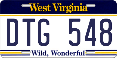 WV license plate DTG548