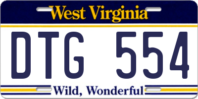 WV license plate DTG554