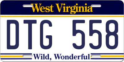 WV license plate DTG558