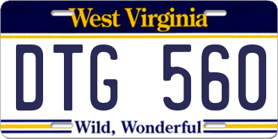 WV license plate DTG560