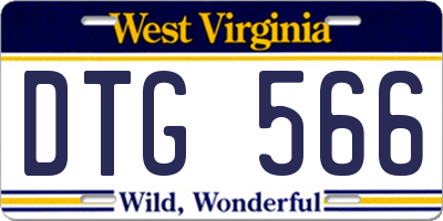 WV license plate DTG566