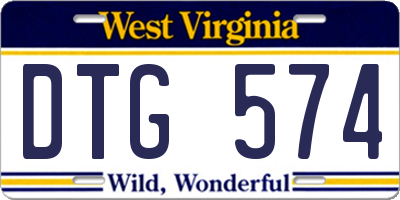 WV license plate DTG574