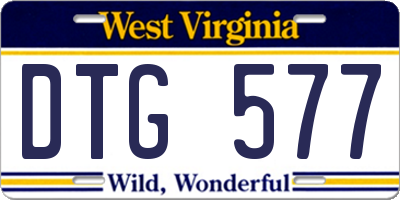 WV license plate DTG577