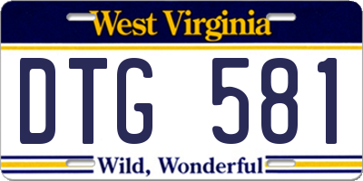 WV license plate DTG581