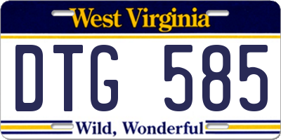 WV license plate DTG585