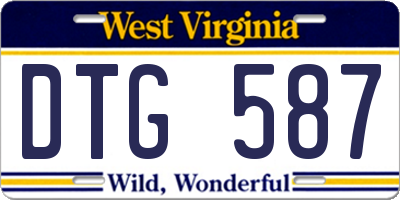 WV license plate DTG587