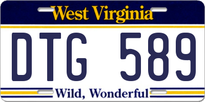 WV license plate DTG589
