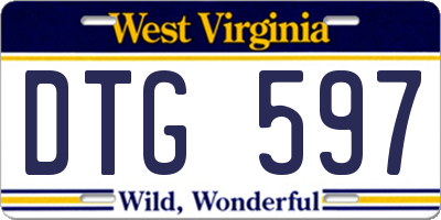 WV license plate DTG597