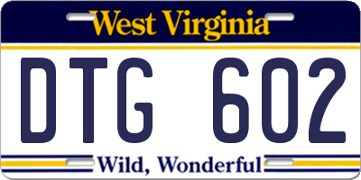 WV license plate DTG602