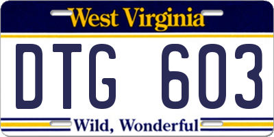WV license plate DTG603