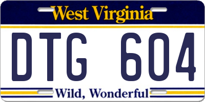 WV license plate DTG604