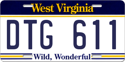 WV license plate DTG611