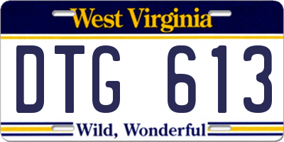 WV license plate DTG613