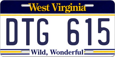 WV license plate DTG615