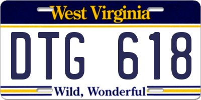 WV license plate DTG618