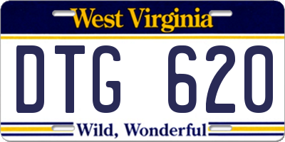 WV license plate DTG620