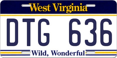 WV license plate DTG636