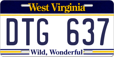 WV license plate DTG637