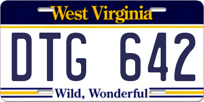 WV license plate DTG642