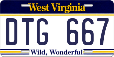 WV license plate DTG667